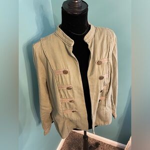 CJ Banks Olive Green Military Jacket Size 1X